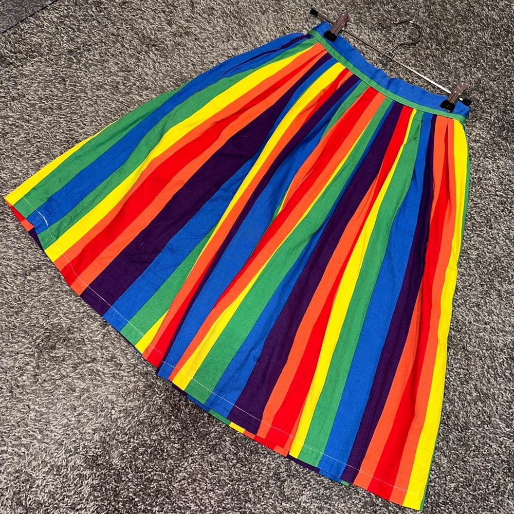 BEST OFFER ModCloth Rainbow High Waisted Skater Skirt Excellent Condition! XS